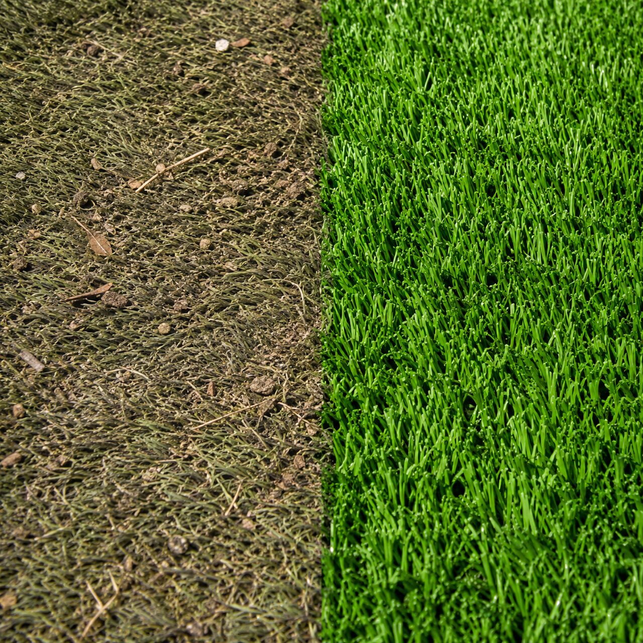 Before and after comparison of professional artificial turf deep cleaning service in Las Vegas